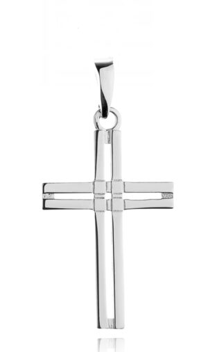 Krzyżyk srebrny gładki ażurowy