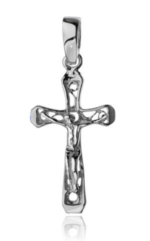 KrzyÅ¼yk srebrny aÅ¼urowy z Jezusem 2
