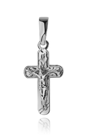 KrzyÅ¼yk srebrny z Jezusem prÃ³ba 925 owalne wykoÅ„czenie