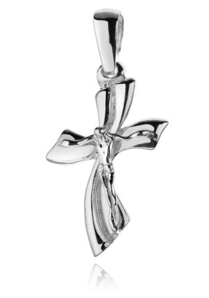 Krzyżyk srebrny falowany ze srebra