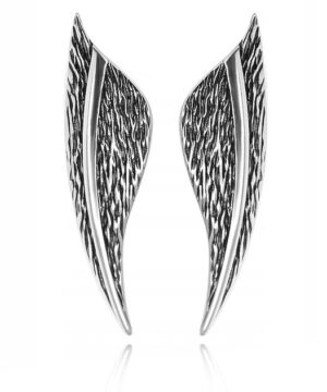 Kolczyki srebrne nausznice skrzyd艂a 2