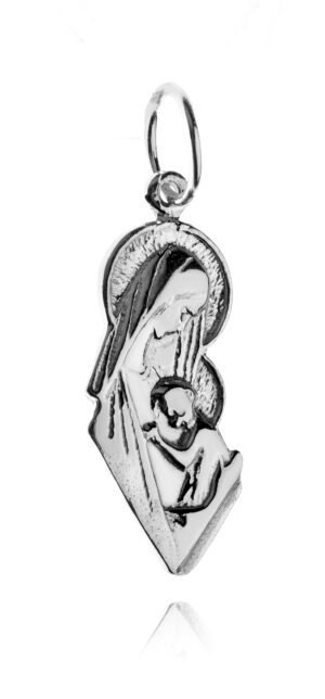 Medalik srebrny Matka Boska z maÅ‚ym Jezusem 2