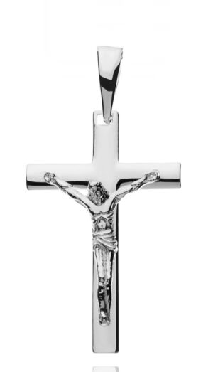 Krzyżyk srebrny z Jezusem duży
